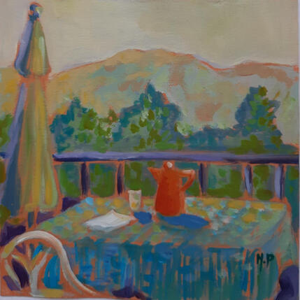 Peinture Les heures bleues par Molénat-Ponté | Tableau Impressionnisme Acrylique Nature, Paysages