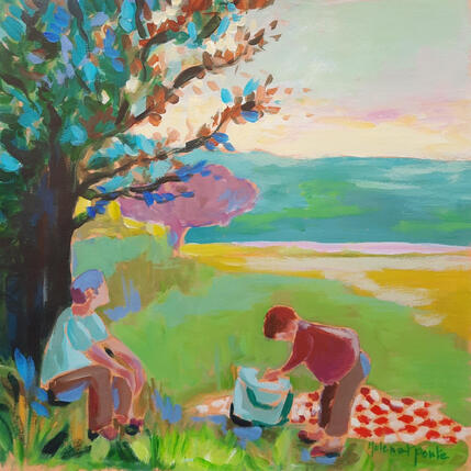 Peinture Le jour qui s'attarde par Molénat-Ponté | Tableau Impressionnisme Acrylique Paysages, Scènes de vie