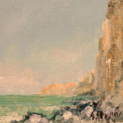 Painting Falaises à Ault by Sannier Daniel | Painting Impressionism Oil Landscapes
