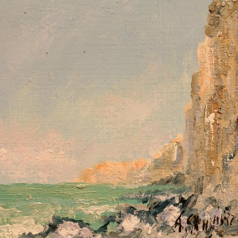 Painting Falaises à Ault by Sannier Daniel | Painting Impressionism Landscapes Oil