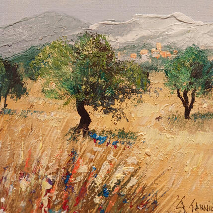 Gemälde Oliviers dans les Alpilles von Sannier Daniel | Gemälde Impressionismus Öl Landschaften