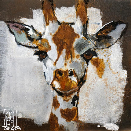 Painting Une girafe by De Géa Olivier  | Painting Figurative Metal Animals