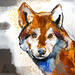 Painting Canis lupus by De Géa Olivier | Painting Figurative Animals Metal