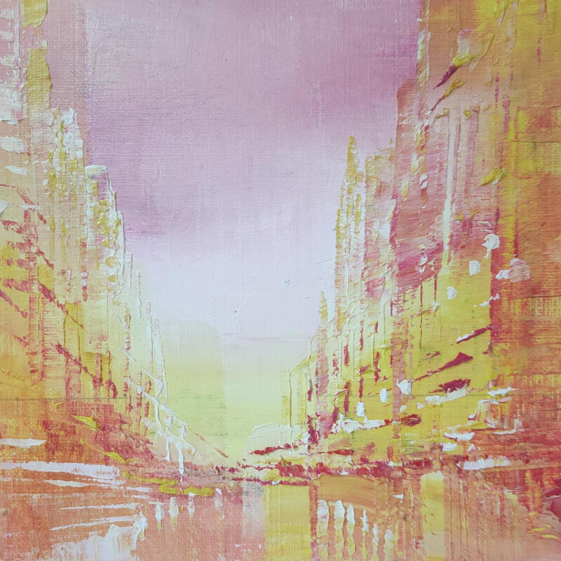 Peinture Grand soleil par Levesque Emmanuelle | Tableau Huile