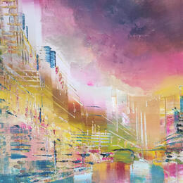 Painting Tourmente rose by Levesque Emmanuelle | Painting