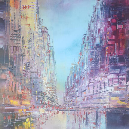 Peinture Les feux violets par Levesque Emmanuelle | Tableau Huile