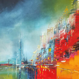 Painting Ville contrastée by Levesque Emmanuelle | Painting