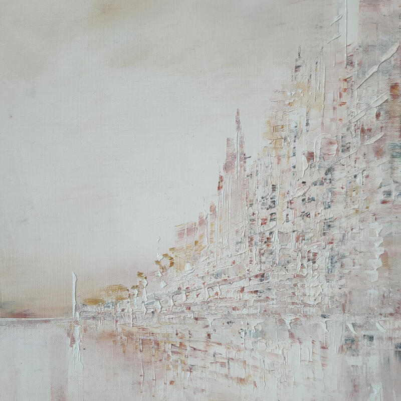 Peinture Drapeau blanc par Levesque Emmanuelle | Tableau Huile