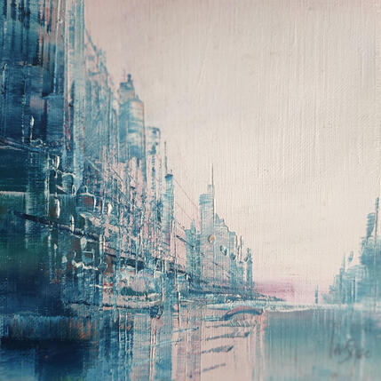 Peinture Reflets de la tour par Levesque Emmanuelle | Tableau Huile