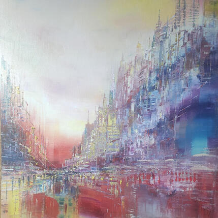 Peinture Explosion de couleurs par Levesque Emmanuelle | Tableau Huile
