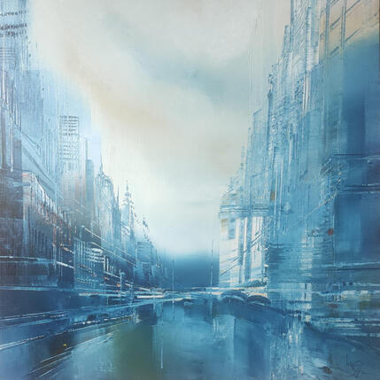Peinture Bleu franc par Levesque Emmanuelle | Tableau Huile