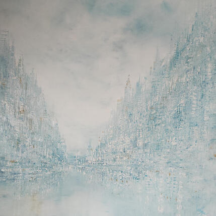 Painting Bleu lumineux by Levesque Emmanuelle | Painting
