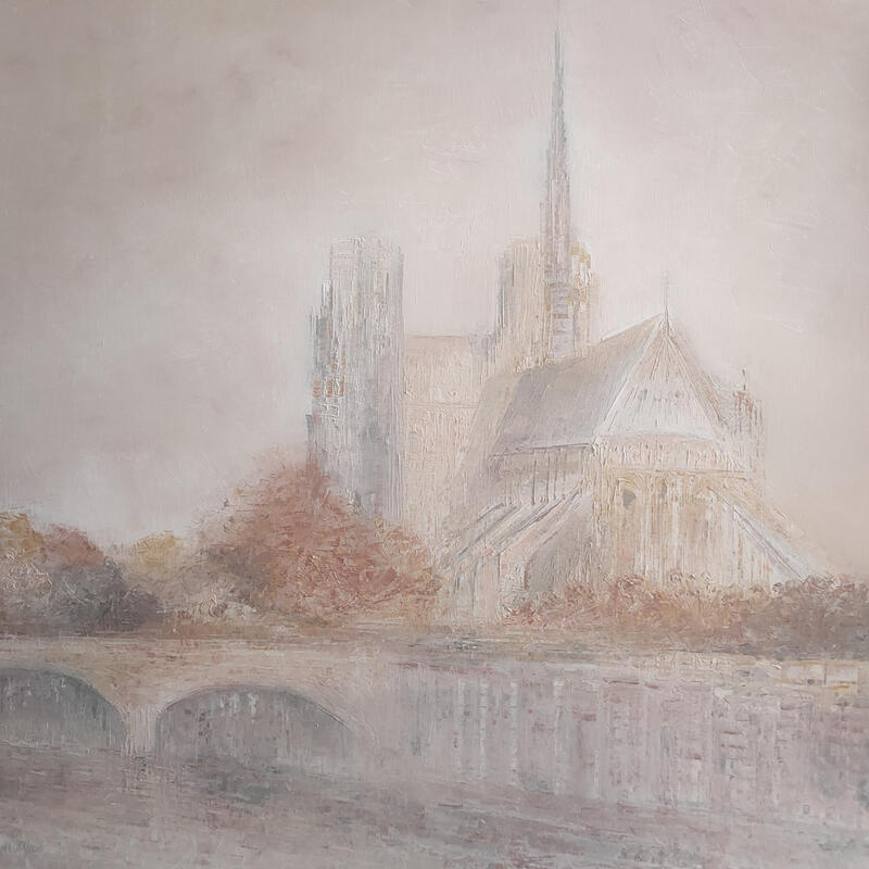 Painting Notre dame by Levesque Emmanuelle | Painting Oil