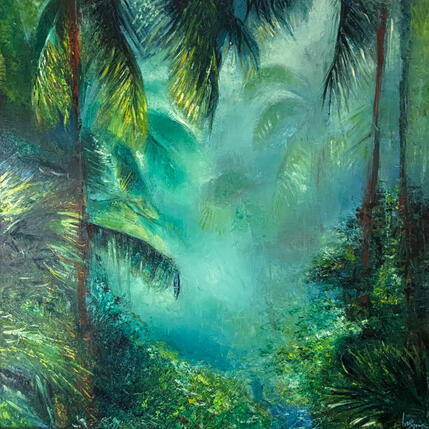 Painting Forêt tropicale by Levesque Emmanuelle | Painting Oil
