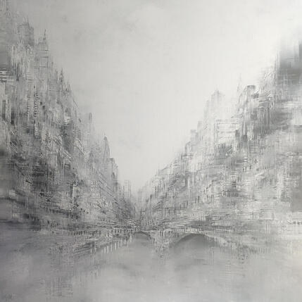 Painting Sous les ponts de Paris by Levesque Emmanuelle | Painting  Oil