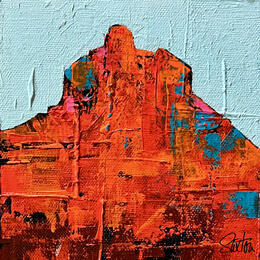 Peinture Bell Rock with Turquoise par Saxton Patricia | Tableau