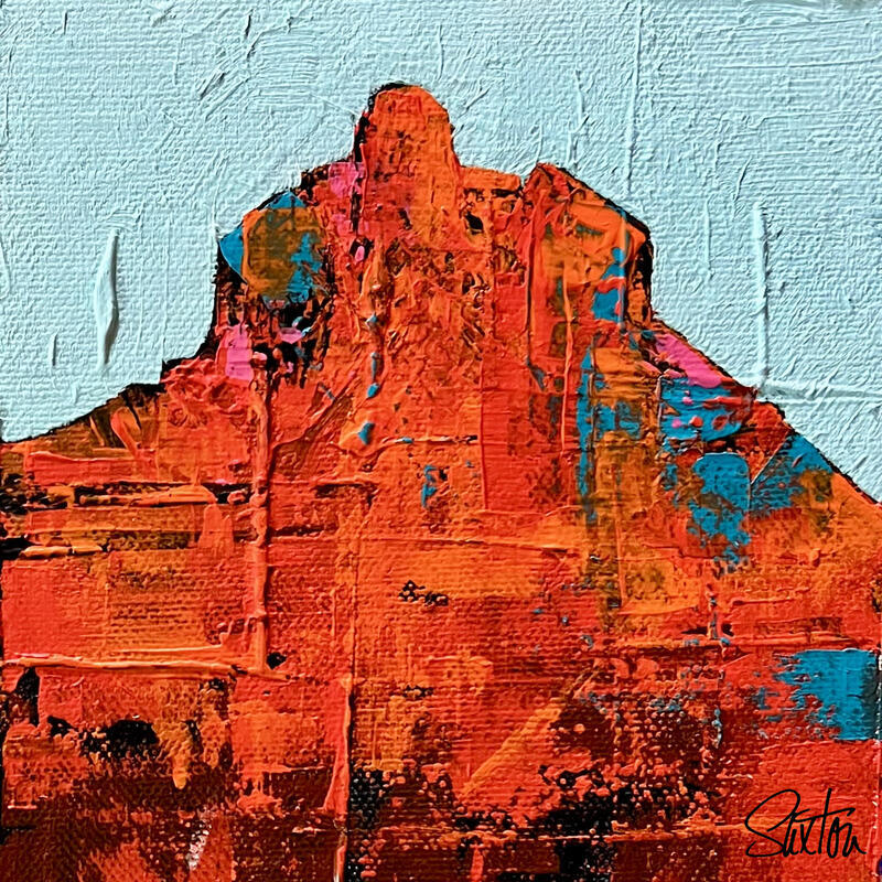 Painting Bell Rock with Turquoise by Saxton Patricia | Painting