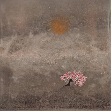 Peinture Galia par Manconi Gil | Tableau Matiérisme Métal, Upcycling Paysages