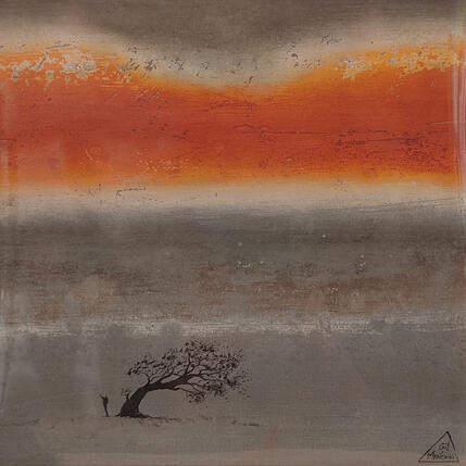 Peinture Giyllia par Manconi Gil | Tableau Matiérisme Métal, Upcycling Paysages