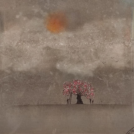 Peinture Glenda par Manconi Gil | Tableau Matiérisme Métal, Upcycling Paysages