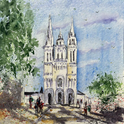 Gemälde Angers St Maurice la nouvelle  von Hoffmann Elisabeth | Gemälde Figurativ Aquarell Urban