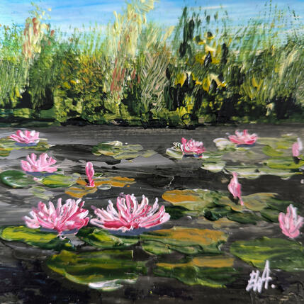 Peinture Claude Monet dans la tête. par Rey Ewa | Tableau