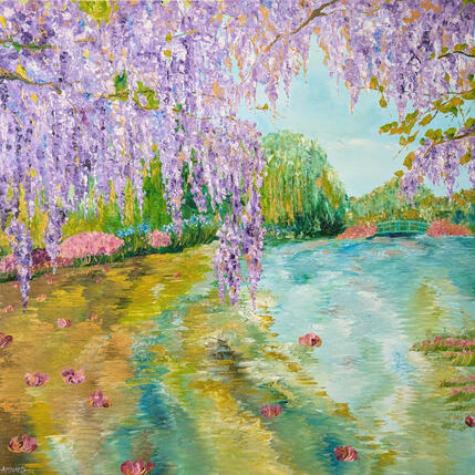 Peinture La belle glycine  par Amblard Florence | Tableau