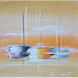Painting SOUS UN CIEL D'OR by Munsch Eric | Painting Figurative Acrylic, Oil Marine, Pop icons