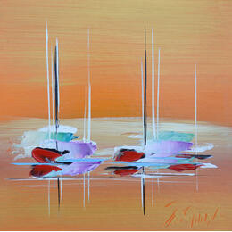 Painting EN OR by Munsch Eric | Painting Figurative Acrylic, Oil Marine
