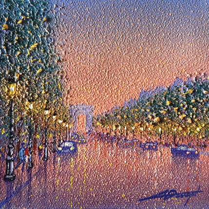 Painting Les Champs Elysées by Dessapt Alan | Painting Figurative Acrylic, Oil Urban