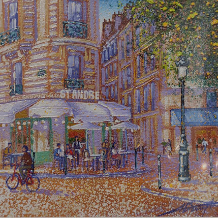 Painting Un café au St André by Dessapt Alan | Painting Figurative Acrylic, Oil Pop icons, Urban