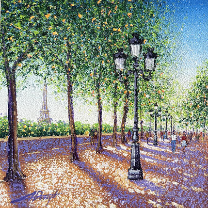 Peinture Une balade à l'ombre des arbres par Dessapt Alan | Tableau Figuratif Acrylique, Huile Urbain