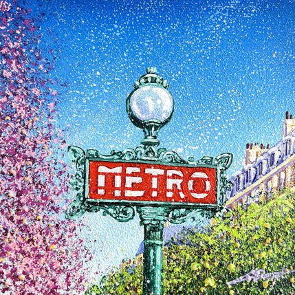 Painting Metro by Dessapt Alan | Painting Figurative Acrylic, Oil Pop icons, Urban