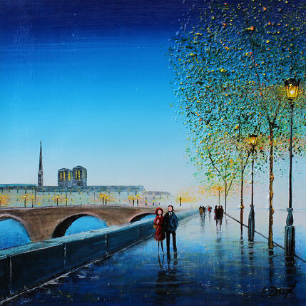 Painting Une soirée à Paris by Dessapt Elika | Painting Impressionism Acrylic, Sand