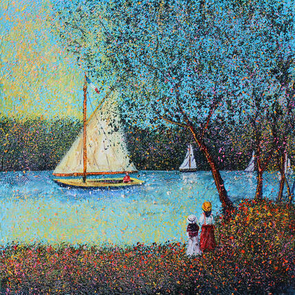 Gemälde L'au revoir von Dessapt Elika | Gemälde Impressionismus Acryl, Sand