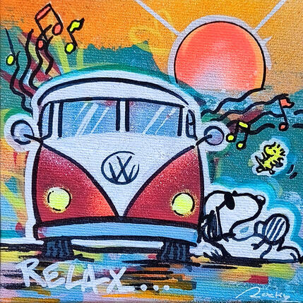 Painting Relax by Rocky Chaplin | Painting Pop-art Acrylic Child, Pop icons