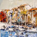 Painting bateaux by Poumelin Richard | Painting Figurative Landscapes Oil Acrylic