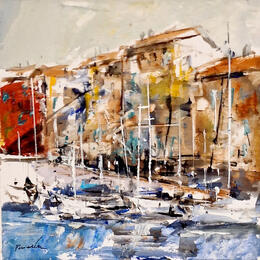 Painting bateaux by Poumelin Richard | Painting