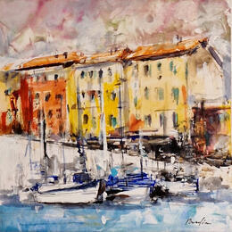 Painting descente au port by Poumelin Richard | Painting