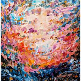 Painting Pétales Célestes by Amblard Florence | Painting Impressionism Acrylic Landscapes, Nature
