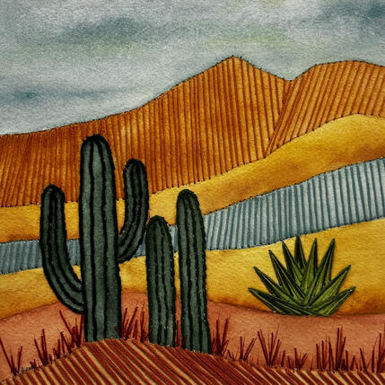 Painting Drylands by Vazquez Laila | Painting Subject matter Textile, Watercolor Pop icons