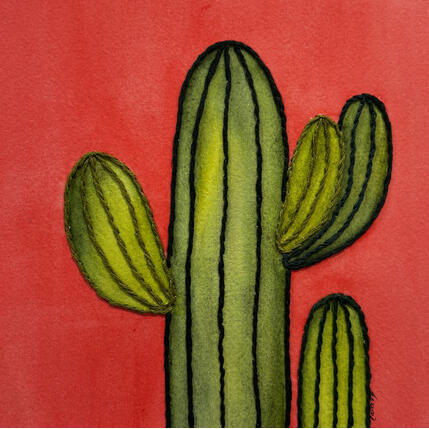 Painting Standing Tall by Vazquez Laila | Painting Subject matter Textile, Watercolor Pop icons