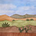 Painting Layered Landscape by Vazquez Laila | Painting Subject matter Watercolor Textile