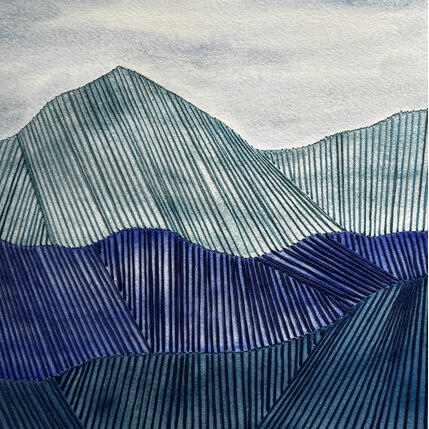 Painting Mountain Formation II by Vazquez Laila | Painting Subject matter Textile, Watercolor