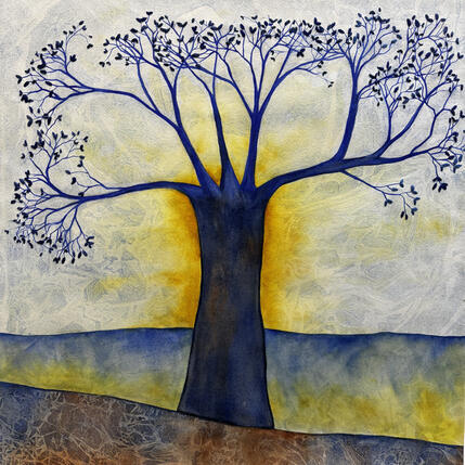 Painting Rooted in Light by Vazquez Laila | Painting Subject matter Textile, Watercolor