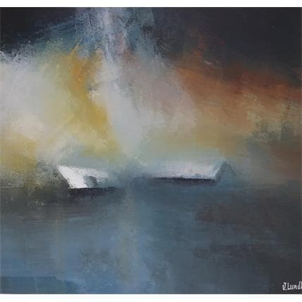 Painting Evening in spring by Lundh Jonas | Painting Figurative Acrylic Marine