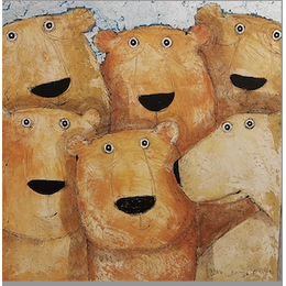 Painting En grande conversation! by Maury Hervé | Painting Raw art Acrylic, Silver leaf Animals