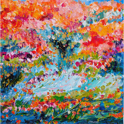 Pintura Printemps au jardin d' Eden por Amblard Florence | Pintura Impressionism Acrílico Naturaleza, Paisajes