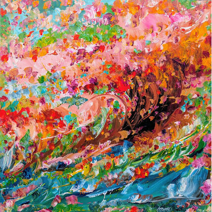 Peinture The great copper wave par Amblard Florence | Tableau Impressionnisme Acrylique Nature, Paysages