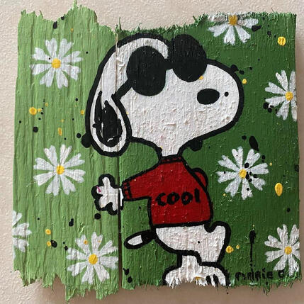 Painting Cool flower by Marie G. | Painting Pop-art Acrylic, Wood Pop icons